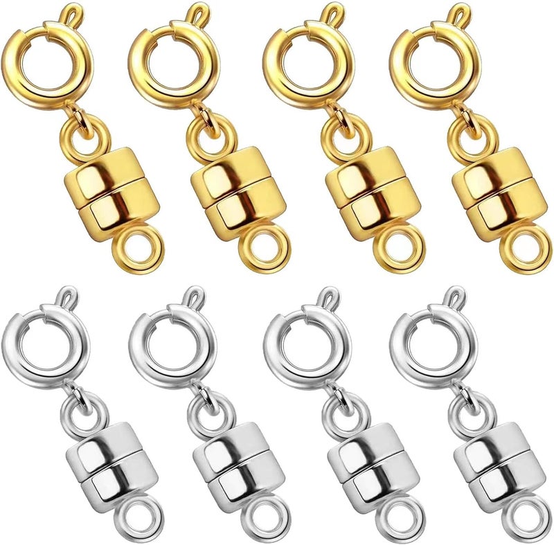 OHINGLT Strong Magnetic Necklace Clasps and Closures,Gold and Silver Plated Jewelry Clasps Converters for Bracelet Necklaces Chain - Image 1